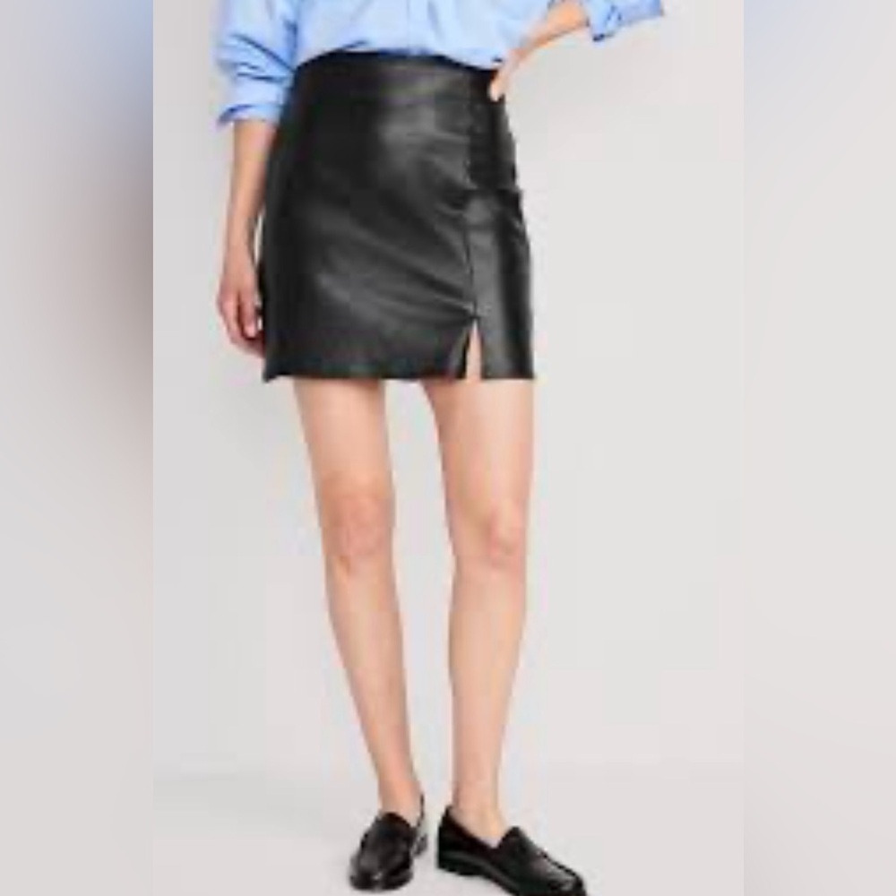 Black Faux Leather Mini Skirt